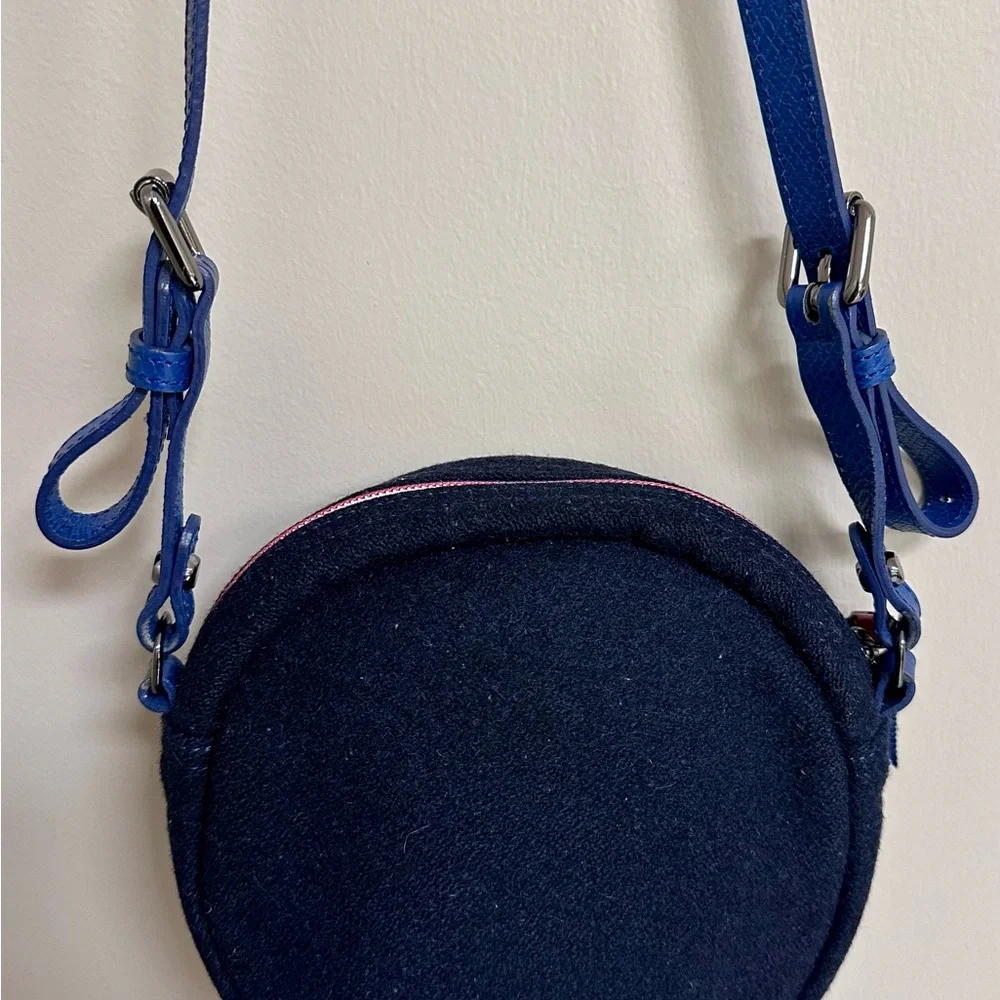 Longchamp Cocarde Round Crossbody Bag Paris 1948 Wool Felt Rare - Picture 5 of 12